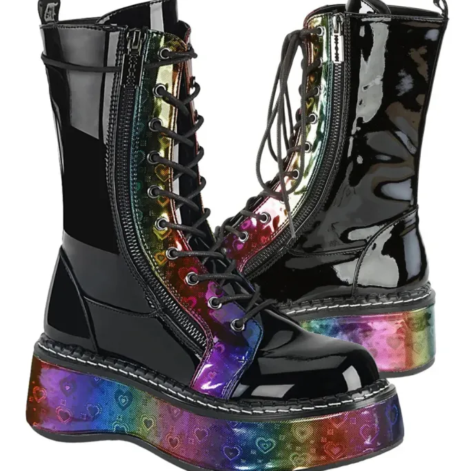 DemoniaCult EMILY 350 Boots Rainbow