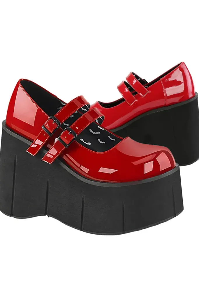 DemoniaCult Kera 08 Red Shoes (UK3, 6)