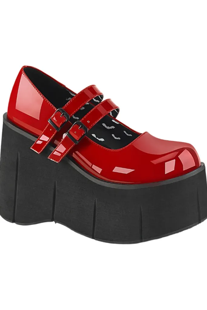 DemoniaCult Kera 08 Red Shoes (UK3, 6)