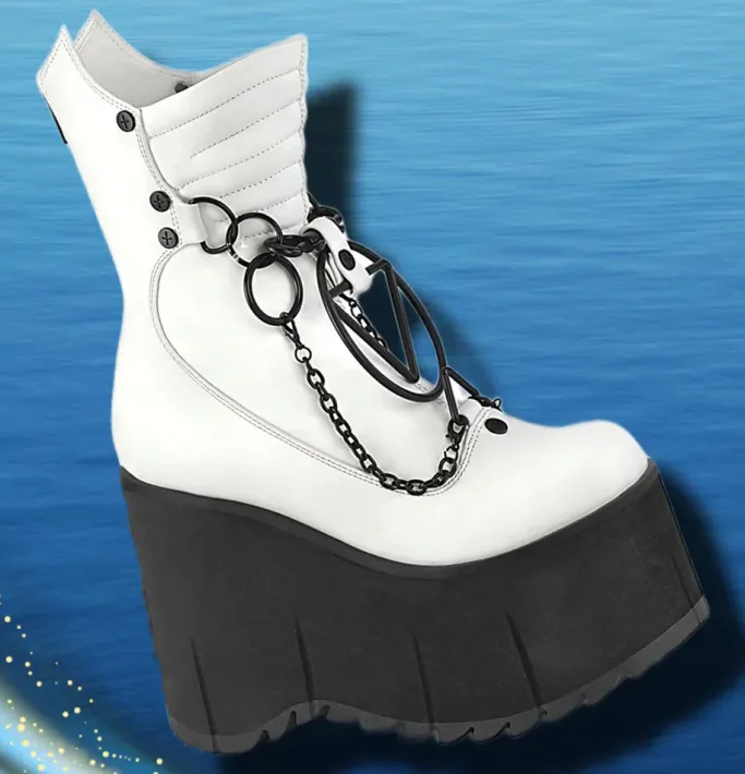 DemoniaCult KERA 130 White Boots