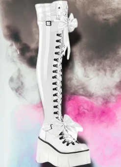 DemoniaCult KERA 303 White Boots