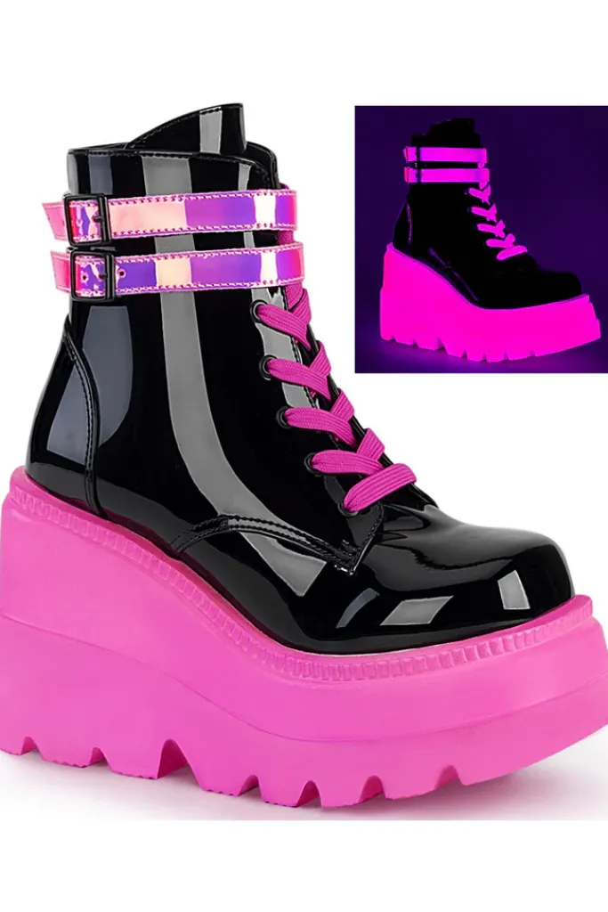 DemoniaCult Shaker 52 Boots Neon Pink