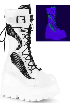 DemoniaCult Shaker 70 Boots White UK6, UK8,
