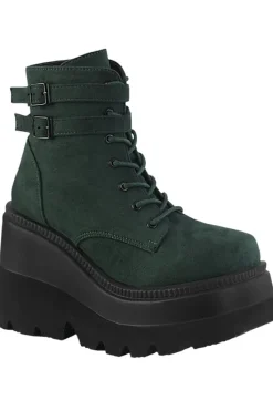 DemoniaCult Shaker 52 Emerald Suede Boots