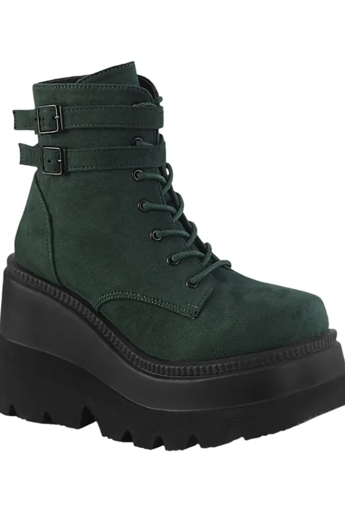 DemoniaCult Shaker 52 Emerald Suede Boots