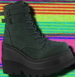 DemoniaCult Shaker 52 Emerald Suede Boots