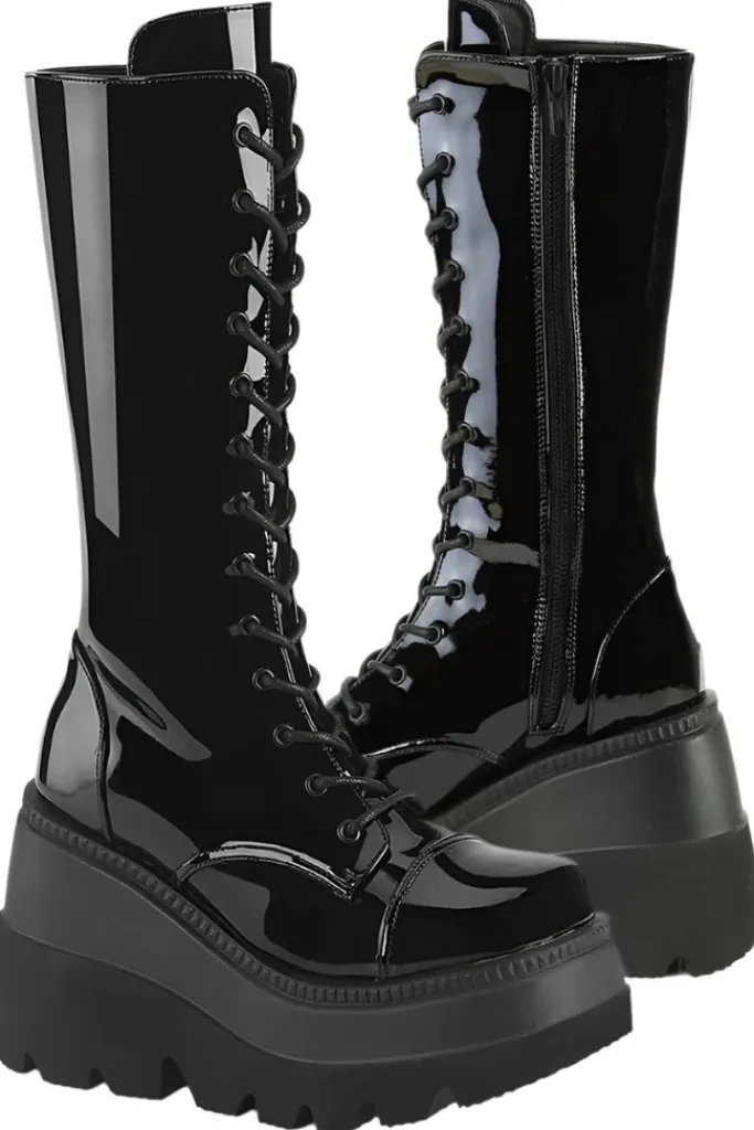 DemoniaCult SHAKER 72 Patent Boots UK6,