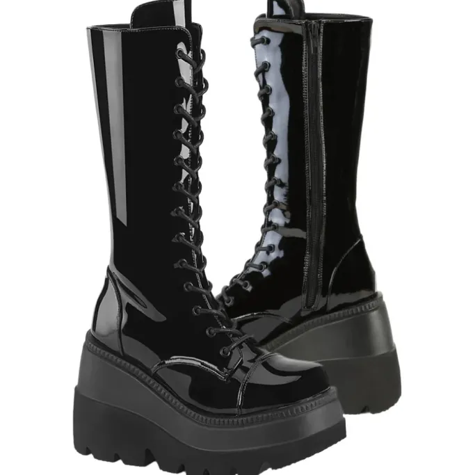 DemoniaCult SHAKER 72 Patent Boots UK6,
