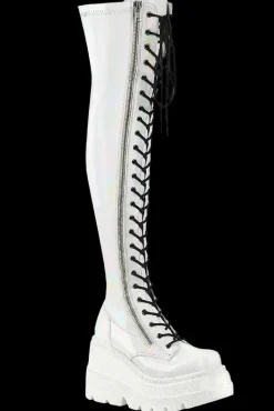 DemoniaCult SHAKER-374 White Boots