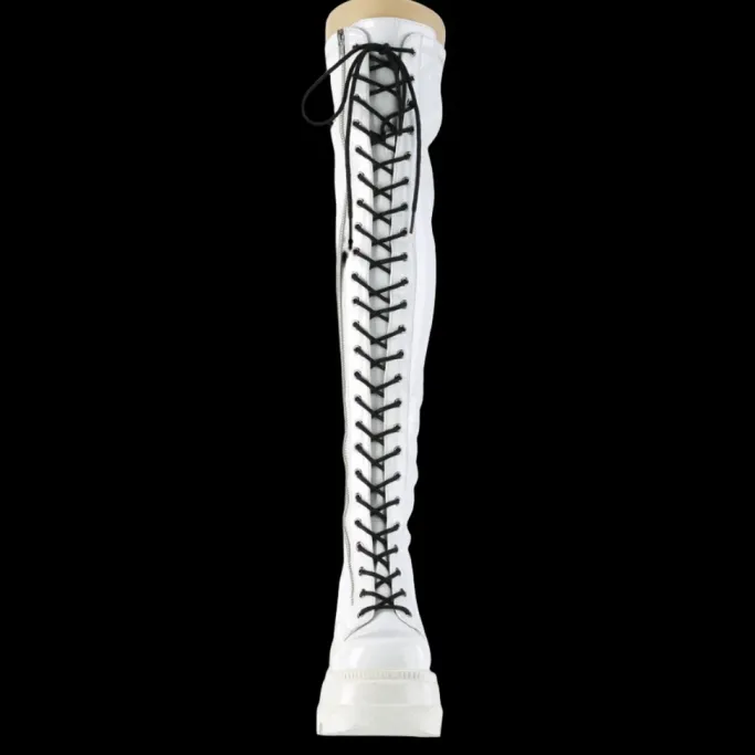 DemoniaCult SHAKER-374 White Boots