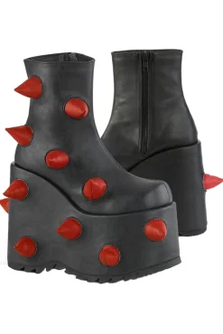 DemoniaCult SLAY 77 Black Red Boots