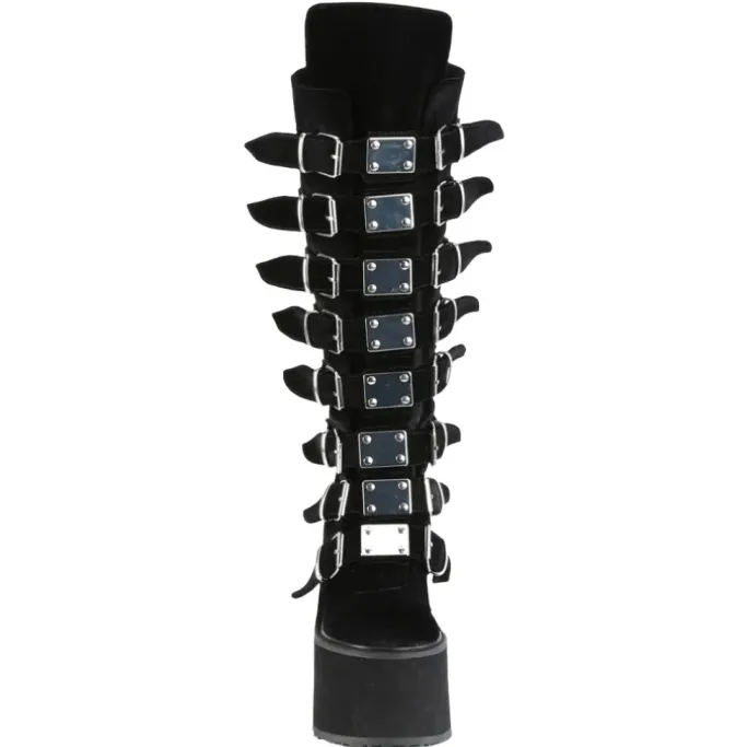 DemoniaCult SWING 815 Black Velvet Boots
