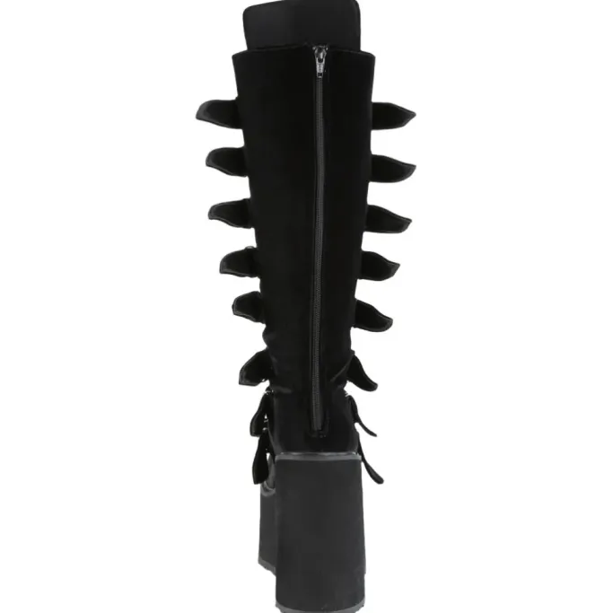 DemoniaCult SWING 815 Black Velvet Boots