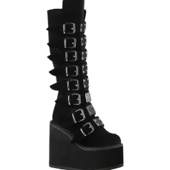 DemoniaCult SWING 815 Black Velvet Boots