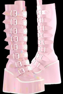 DemoniaCult SWING 815 Pink Holographic Boots