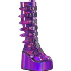 DemoniaCult SWING 815 Purple Holographic Boots