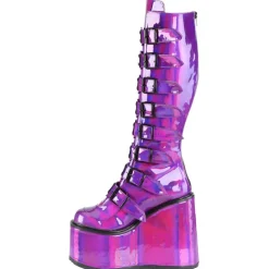 DemoniaCult SWING 815 Purple Holographic Boots