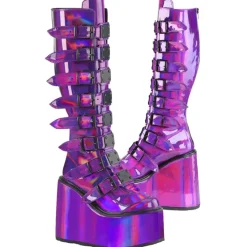 DemoniaCult SWING 815 Purple Holographic Boots