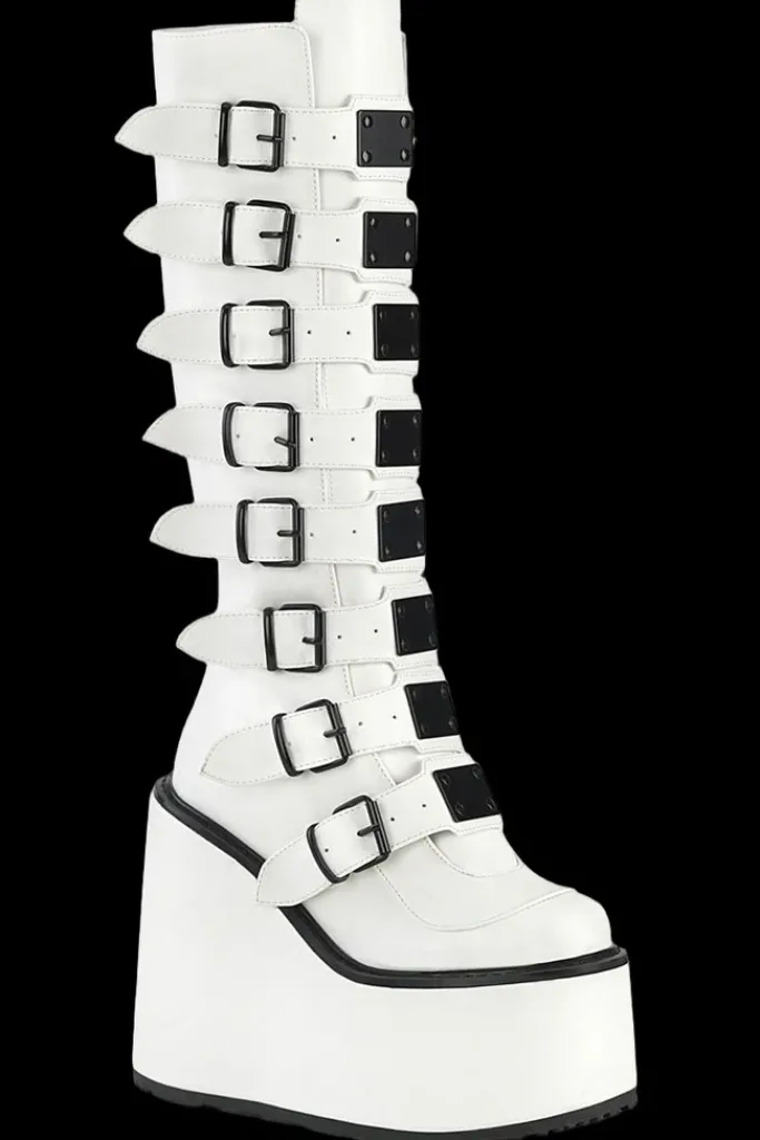 DemoniaCult SWING 815 White Boots