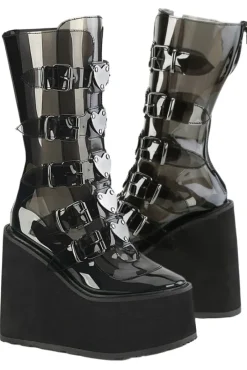DemoniaCult SWING 230C Black Transparent Boots