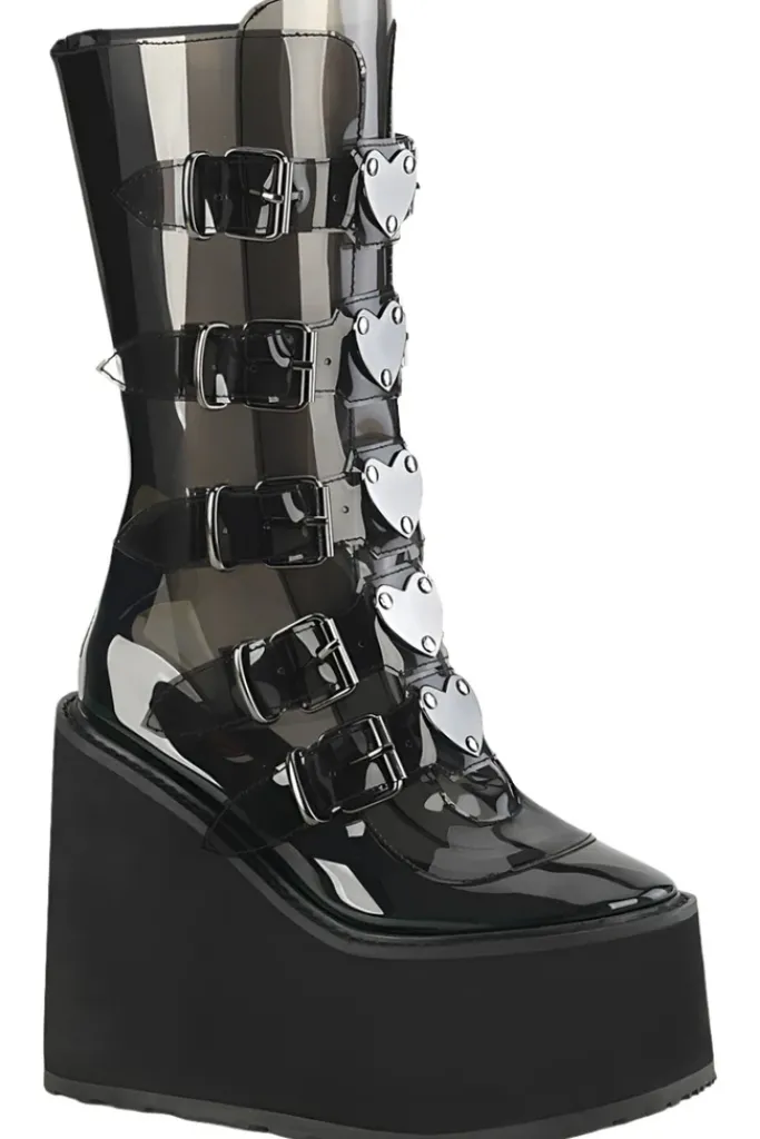 DemoniaCult SWING 230C Black Transparent Boots