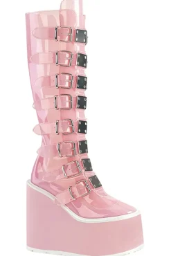 DemoniaCult SWING 815C Pink Transparent Boots