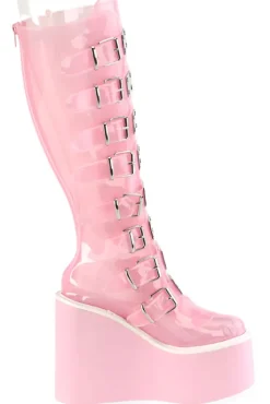 DemoniaCult SWING 815C Pink Transparent Boots