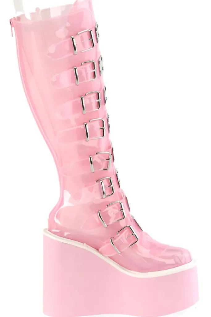 DemoniaCult SWING 815C Pink Transparent Boots