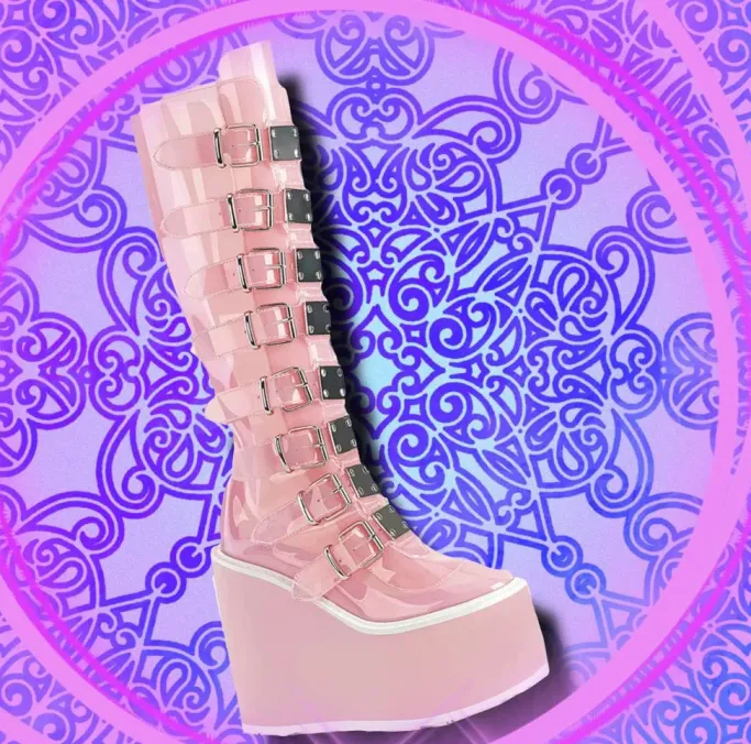 DemoniaCult SWING 815C Pink Transparent Boots
