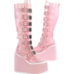 DemoniaCult SWING 815C Pink Transparent Boots