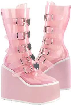 DemoniaCult SWING 230C Pink Transparent Boots