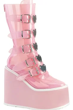 DemoniaCult SWING 230C Pink Transparent Boots
