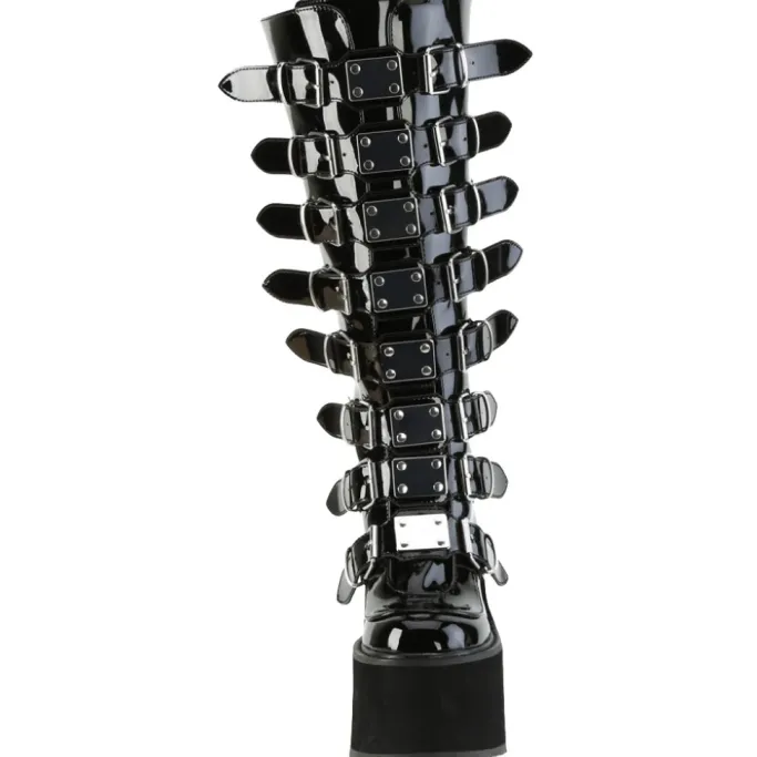 DemoniaCult Swing 815WC Boots Patent WIDE CALF