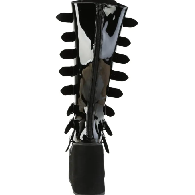 DemoniaCult Swing 815WC Boots Patent WIDE CALF