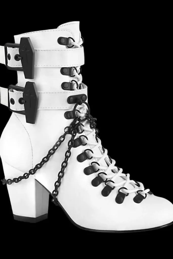 DemoniaCult VIVIKA 128 White Boots