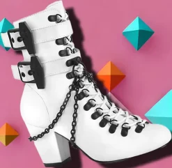 DemoniaCult VIVIKA 128 White Boots