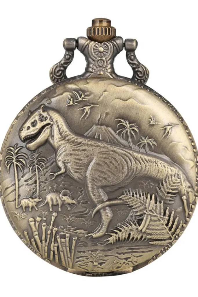 Pocketwatches Dinosaur Steampunk Pocket Watch on Necklace Chain