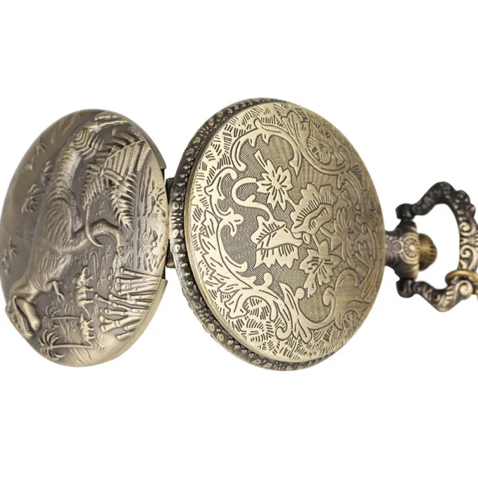 Pocketwatches Dinosaur Steampunk Pocket Watch on Necklace Chain