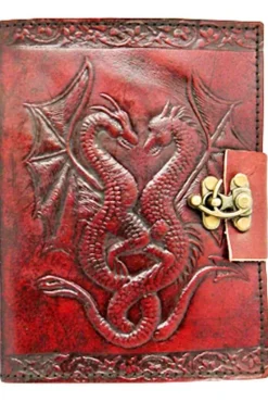 Nemesis Now Double Dragon Leather Embossed Journal and Lock