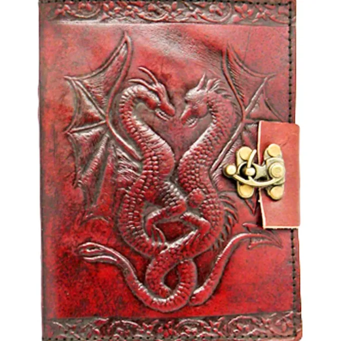 Nemesis Now Double Dragon Leather Embossed Journal and Lock
