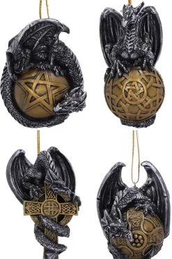 Nemesis Now Dragon Christmas Baubles Set of 4