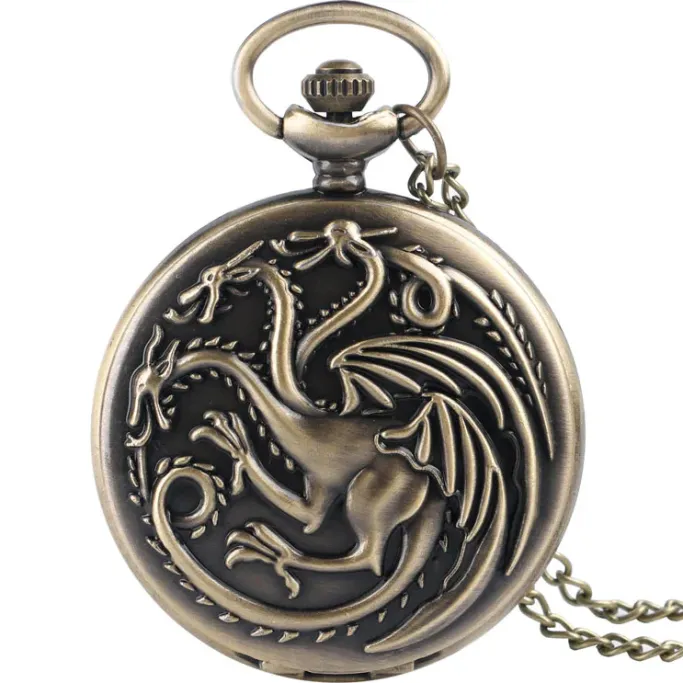 Pocketwatches Dragon Steampunk Pocket Watch on Necklace Chain