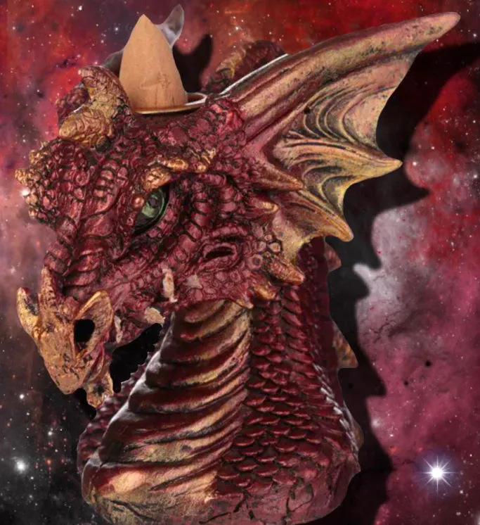Puckator Dragons Head Backflow Incense Burner Red