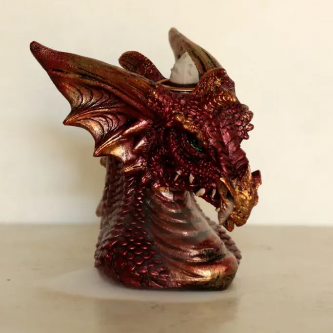 Puckator Dragons Head Backflow Incense Burner Red