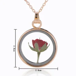 Gothic and Steampunk Jewellery Dried Rose Glass Locket Necklace