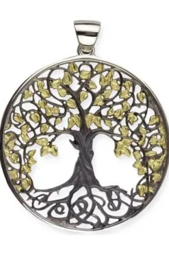 Echt etNox Black Gold Sterling Silver Tree of Life Pendant