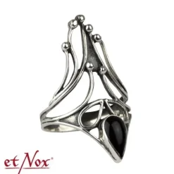 Echt etNox Black Nail with Onyx Silver Ring