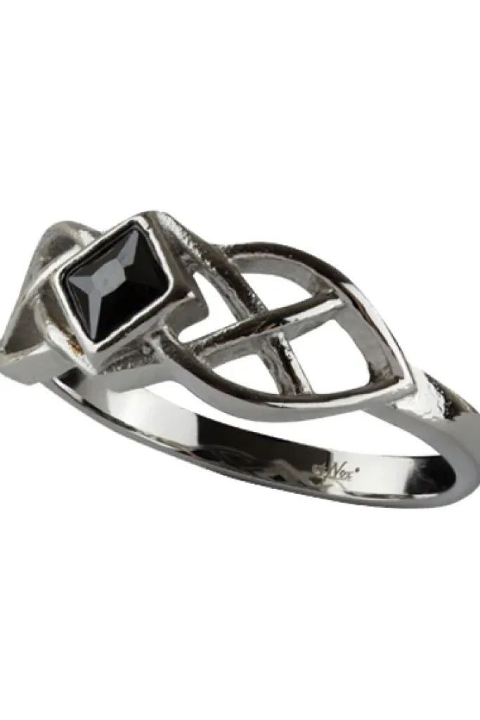 Echt etNox Celtic Crystal Zirconia Ring Black