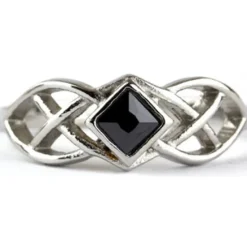 Echt etNox Celtic Crystal Zirconia Ring Black