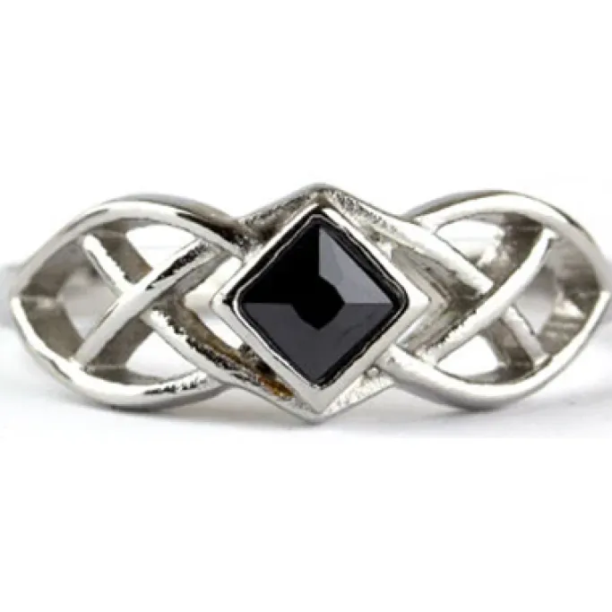 Echt etNox Celtic Crystal Zirconia Ring Black